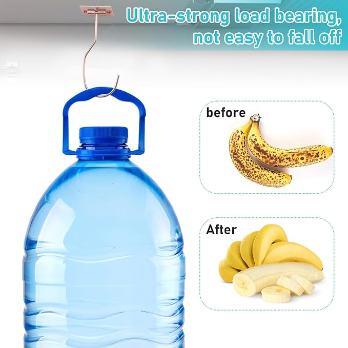 Self-Adhesive Banana Hooks, Foldable Magnetic Hanger Under Cabinet, Sturdy Metal Banana Holder for Kitchen, Space-Saving Design to Keep Bananas Fresh 1 Pieces Rose Gold