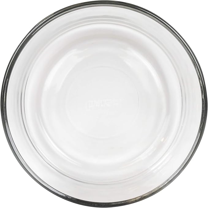 Pyrex 7201 4-Cup Glass Bowl & 7201-PC Puddle Gray Lid (4-Pack) - Made in USA