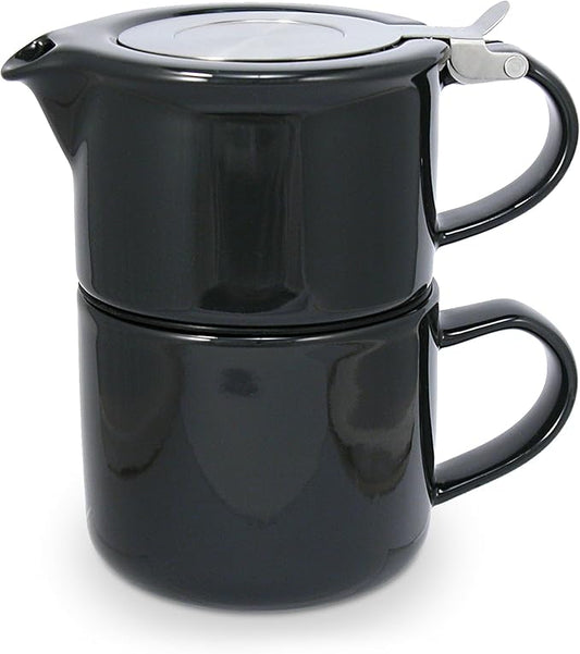 (Black Graphite) - FORLIFE Tea for One with Infuser 14.1 fl oz (410 mls), Black Graphite
