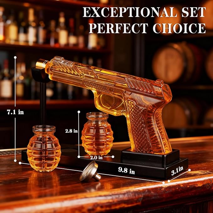 Oaksea Gifts for Men Dad Christmas, Unique Anniversary Birthday Gift for Him Husband, 9 Oz Whiskey Decanter Set with 2 Oz Shot Glasses, Cool Military Presents liquor dispenser for Home Bar Man Cave