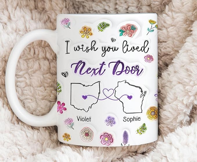 I Wish We Lived Closer Mug, Best Friends Coffee Mugs, Personalized Mugs With Names, Christmas Birthday Gifts For Best Friend Funny Mugs, Sisters Gift From Sister, Long Distance Gifts For Women