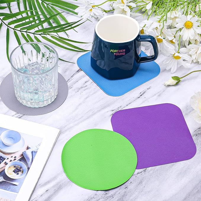 4pcs Jar Opener Gripper Pads, Rubber Jar Grippers Multi-function Jar Opener for Seniors with Arthritis Weak Hands Kitchen Coasters(Blue, Green, Gray, Purple)