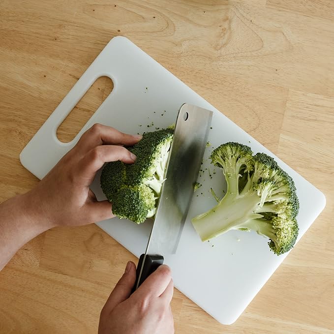 Chef Craft Basic Solid Plastic Cutting Board, 13 x 8 inch, White