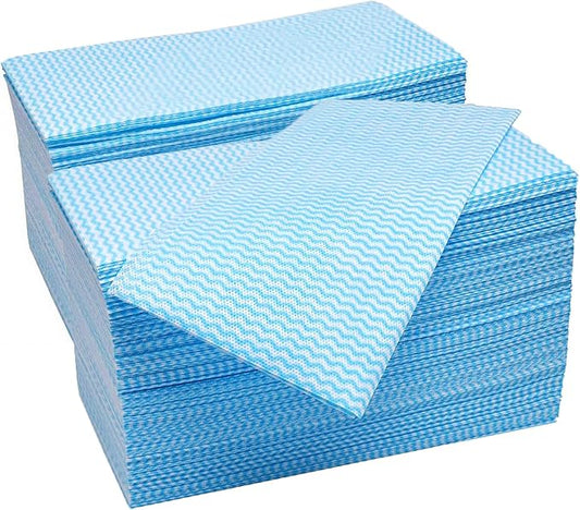 Blue Disposable Kitchen Cleaning Towel Heavy Duty Cleaning Rags Disposable Dish Cloths 100 Count/Pack