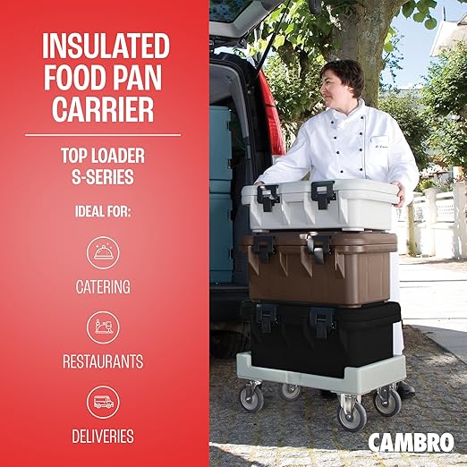 Cambro Insulated Food Pan Carrier - 8 Inch Deep Hotbox and Food Warmer for Catering & Transport - Top Load S-Series (Black)