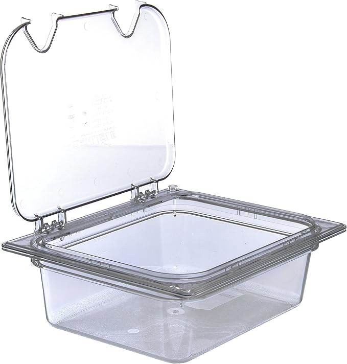 Carlisle FoodService Products Storplus 1/2-Size Food Pan for Catering, Buffets, and Restaurants, Polycarbonate, 4 Inches Deep, Clear