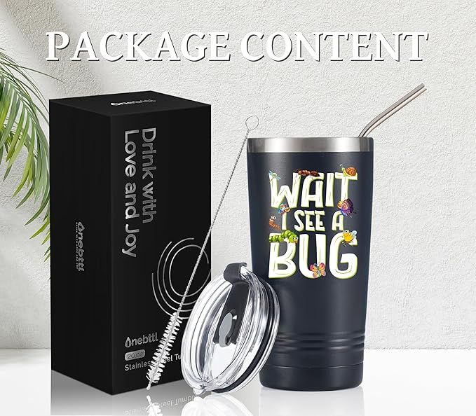 Entomology Gifts for Men and Women, Gifts on National Insect Appreciation Day, Birthday and Christmas, 20 oz Insulated Stainless Steel Tumbler - WAIT I SEE A BUG