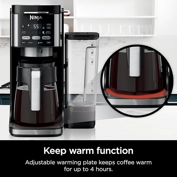 Ninja DualBrew Pro Hot & Iced Coffee Drip Coffee Maker (Renewed) | Compatible with K-Cup Pods | 3 Brew Styles (Classic, Rich, & Iced) | 70oz Removable Reservoir & Dishwasher Safe | Black | 14-Cup