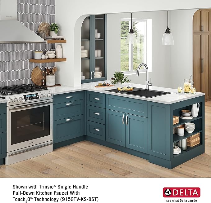 DELTA FAUCET Delta Rivet 30 Inch Black Stainless Steel Drop-In Top Mount 16 Gauge Workstation Kitchen Sink Single Bowl in PVD Gunmetal Finish with WorkFlow Ledge and Accessories, 95A9031-T30S-GS