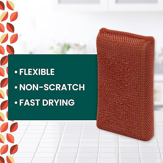 Scotch-Brite Brite Harvest Collection, 1 Extra Gentle Leafy Clean Kitchen Sponge, 3 Pop Up Dish Sponges That Expand with Water, and 4 Dobie Non-Scratch Sponges