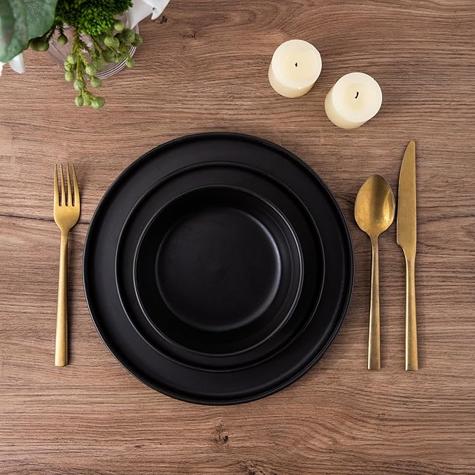 AmorArc Stoneware Dinnerware Sets for 6,Reactive Ceramic Plates and Bowls Set,Highly Chip and Crack Resistant | Dishwasher & Microwave Safe | Round Dishes Set Service for 6 (18pc)