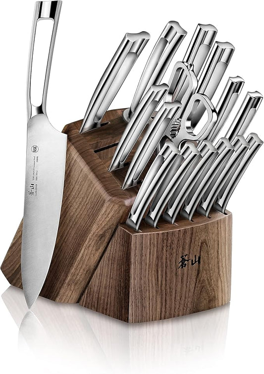 Cangshan N1 Series 1022636 German Steel Forged 17-Piece Knife Block Set, Walnut