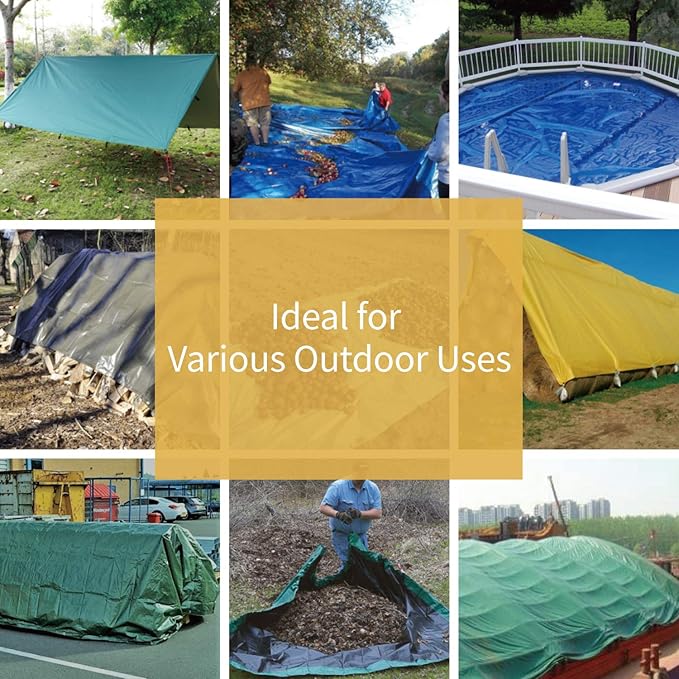 GUARD SHIELD Heavy Duty Tarp 18x24 Feet Green Multi Purpose Thick Waterproof Poly Tarp Cover 10mil