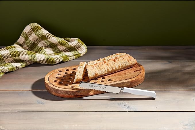 Mud Pie Bread Set Serving, board 7" x 12 1/2" | knife 9", BROWN