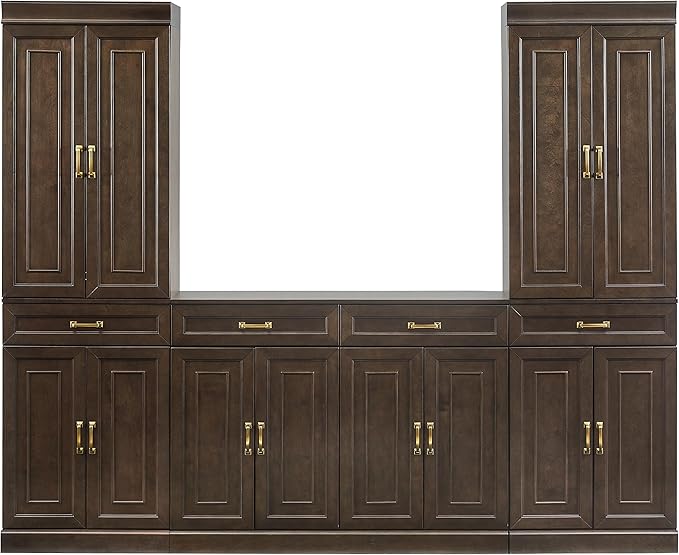 Crosley Furniture Stanton 3-Piece Traditional Sideboard Buffet Cabinet and Kitchen Storage Pantry Set, Coffee