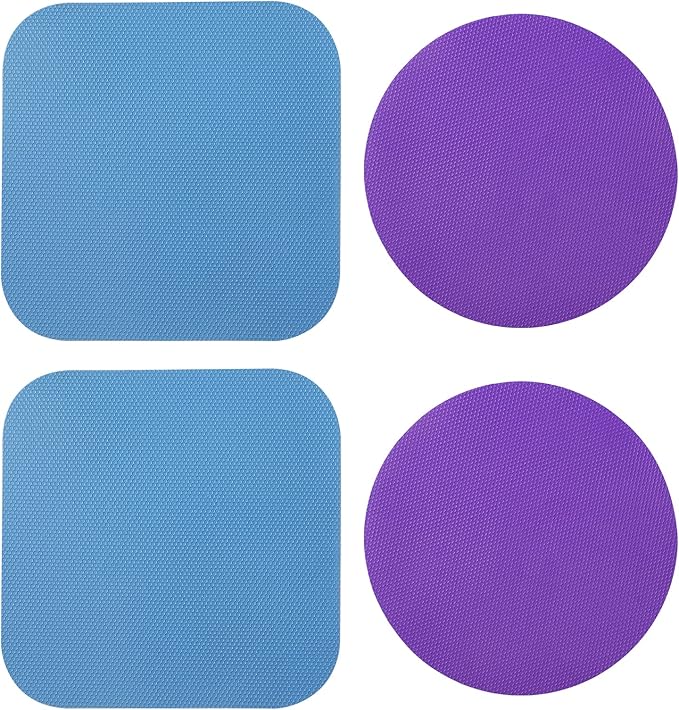 4pcs Jar Opener Gripper Pads, Rubber Jar Grippers Multi-function Jar Opener for Seniors with Weak Hands Coasters (Blue, Purple)