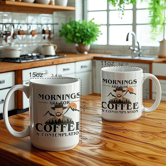 Custom White Ceramic Mug 11oz 15oz Morning Are For Coffee Father Day Birthday Holiday New Year Tea Cups Hot and Ice Coffee Water Mugs Gift for Kids Friends Men Women Family