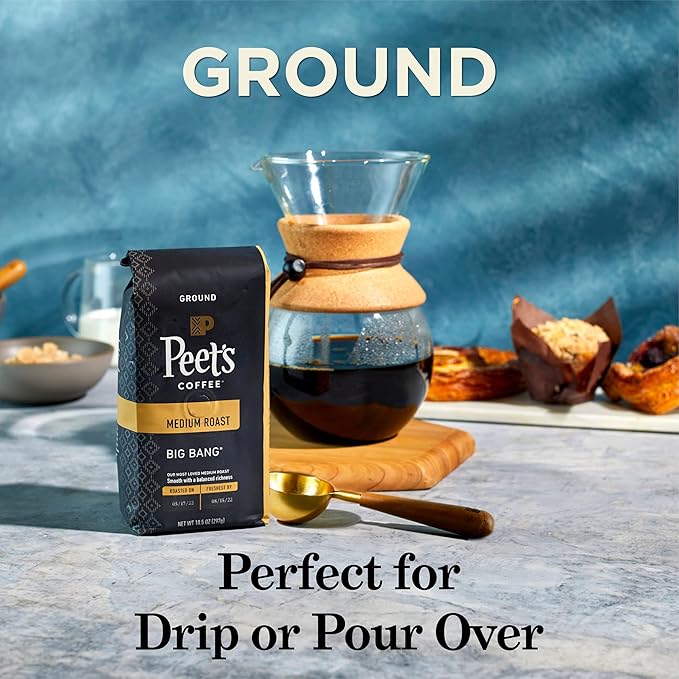 Peet's Coffee Medium Roast Ground Coffee | Big Bang | 36 Ounces | 2 Bags