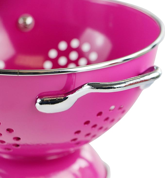 Calypso Basics by Reston Lloyd Powder Coated Enameled Colander, 1.5 Quart, Magenta