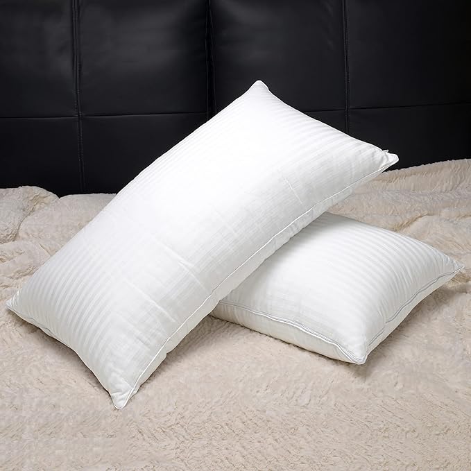 EverSnug Adjustable Pillows for Sleeping, Cooling Support, Set of 2 (King, Goose Feather)
