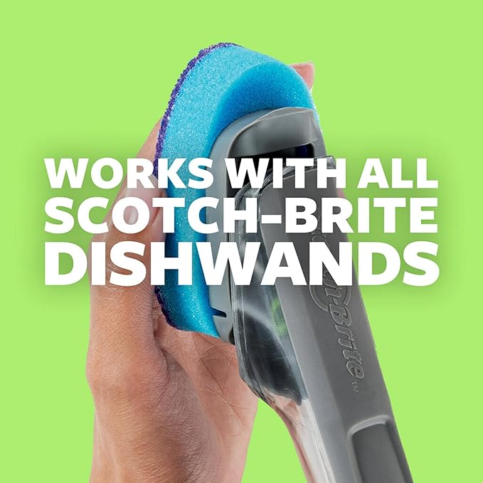 Scotch-Brite Scrub Dots Non-Scratch Dishwand Refills, Blue, 14 Replacement Heads (7 Packs of 2), Safe for Non-Stick Cookware, Dishes and Kitchen Surfaces