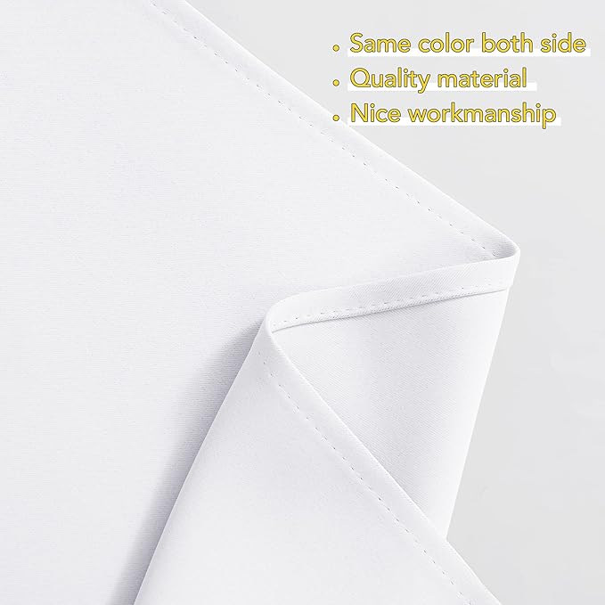 NICETOWN Swag White Valances for Windows, Thermal Insulated Rod Pocket Kitchen Curtains for Bathroom Country Window Treatment Tiers for Bedroom/Garden, 2 Panels, 36" x 36" x 18" per Panel