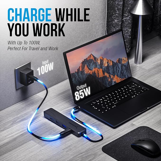 SABRENT USB-C Hub 5-in-1 with 4K HDMI, 100W PD Charging (Input Only), 1x USB 3.0, 2X USB 2.0 – No Data on USB-C Port – Compatible with MacBook, Windows, Linux (HB-TC5P)