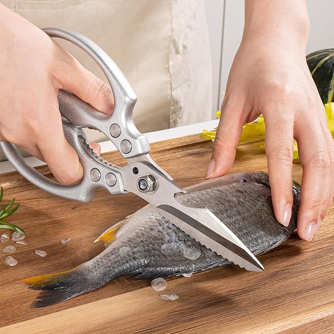 Profissional All Purpose Heavey Duty Stainless Steel Utility Ultra Sharp Scissors Seafood Kitchen Shears BBQ Meat Herbs Chicken Bones Cutting Scissors.