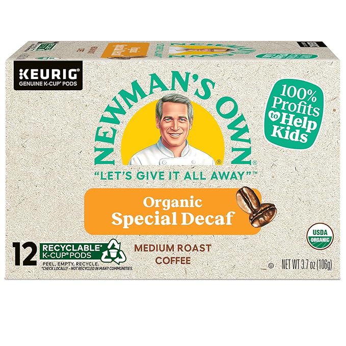 Newman's Own Organics Special Blend Decaf Keurig Single-Serve K-Cup Pods, Medium Roast Coffee, 72 Count
