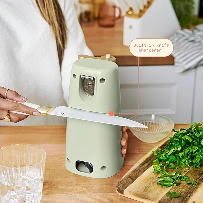 Beautiful Automatic Can Opener Kit, Hands-Free Electric Opener with Safety Auto-Stop & Magnetic Lid Catcher, Special Edition (Green)