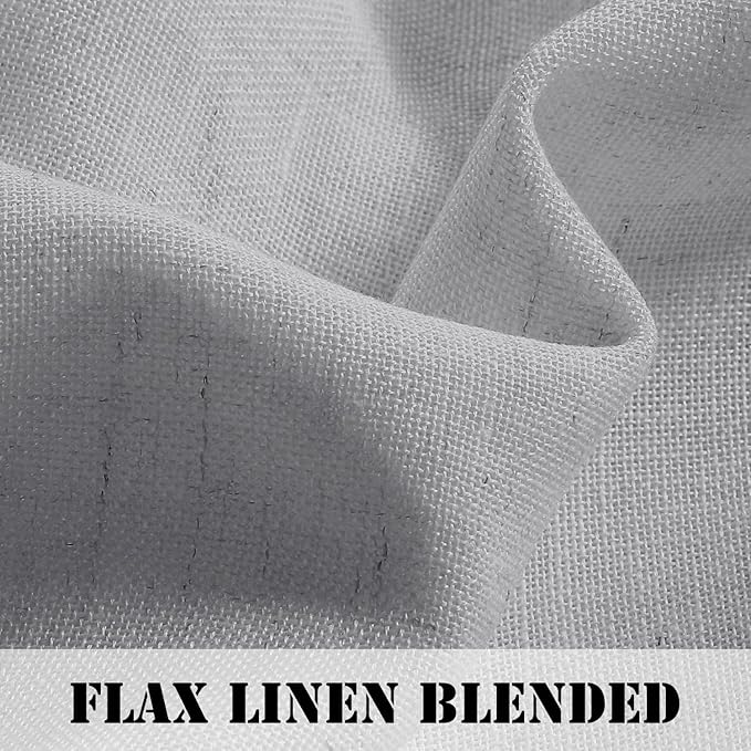 H.VERSAILTEX Light Filtering Linen Textured Curtains for Living Room Window Treatment Natural & Durable Privacy Added Draperies/Drapes/Panels/Treatment, Rod Pocket (2 Pack, 52 x 54 Inch, Dove)