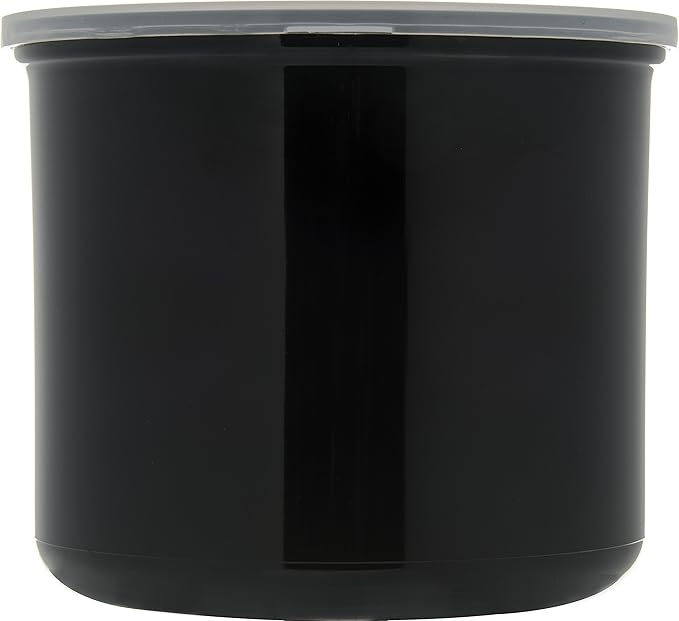 Carlisle FoodService Products Classic Round Storage Container Crock with Lid for Kitchen, Restaurants, Home, Plastic, 4 Quarts, Black, (Pack of 6)