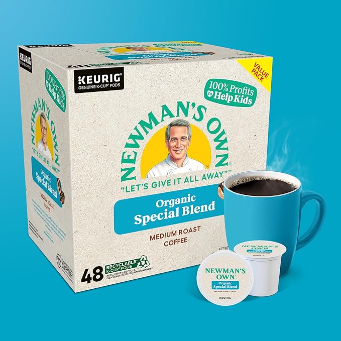 Newman's Own Organics Special Blend, Single-Serve Keurig K-Cup Pods, Medium Roast Coffee Pods, 48 Count