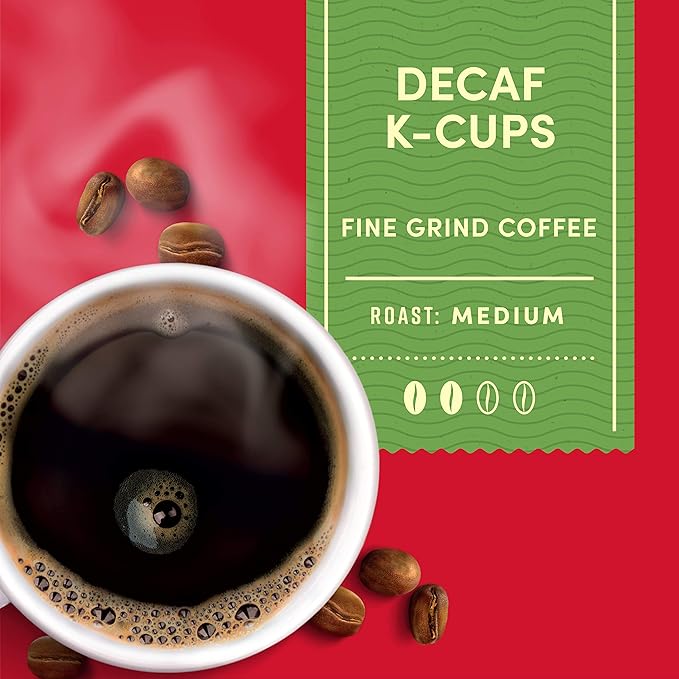 Tim Hortons Decaf, Medium Roast Coffee, Single-Serve K-Cup Pods Compatible with Keurig Brewers, 24ct K-Cups