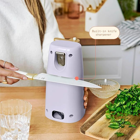 Beautiful Automatic Can Opener Kit, Hands-Free Electric Opener with Safety Auto-Stop & Magnetic Lid Catcher, Special Edition (Lavender)