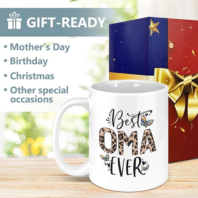 Oma Christmas Gifts11oz Mug, Mothers Day Gifts for Oma, Grandma Birthday Gift from Grandkids, Best Grandma Ever Mug
