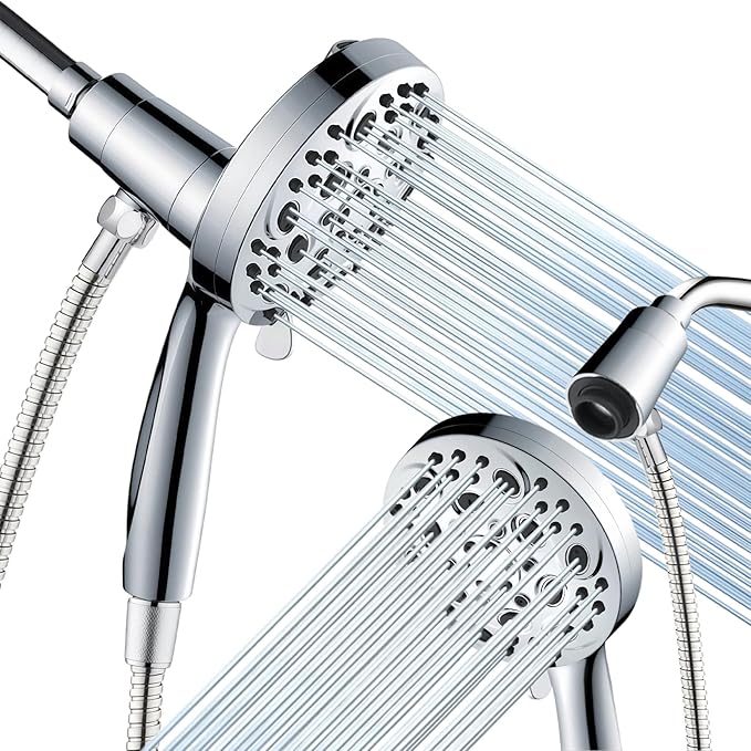 Filtered Handheld Shower Head with Chlorine Filter - 10 High Pressure Spray Modes, Magnetic Mount, 71-Inch Hose, Water Saving & Easy Install (All Chrome)