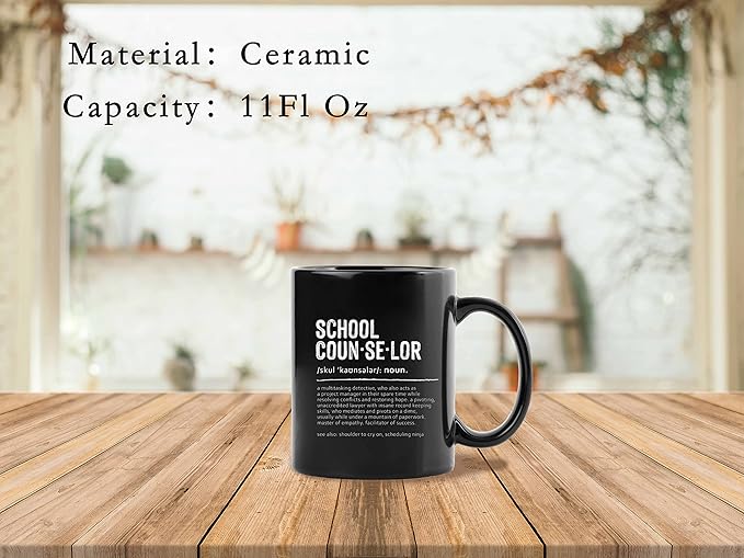 QUICQOD School Counselor Mug - Appreciation Gifts for School Counselor, Thank You & Retirement Gifts, 11 Oz Ceramic Coffee Mug