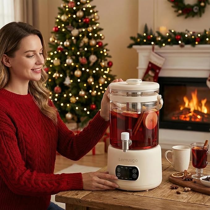 Lemuugo Electric Tea Maker, 3L Multi-Function Kettle for Brewing Tea, Wine, Soup, Fruit Enzyme，Large capacity