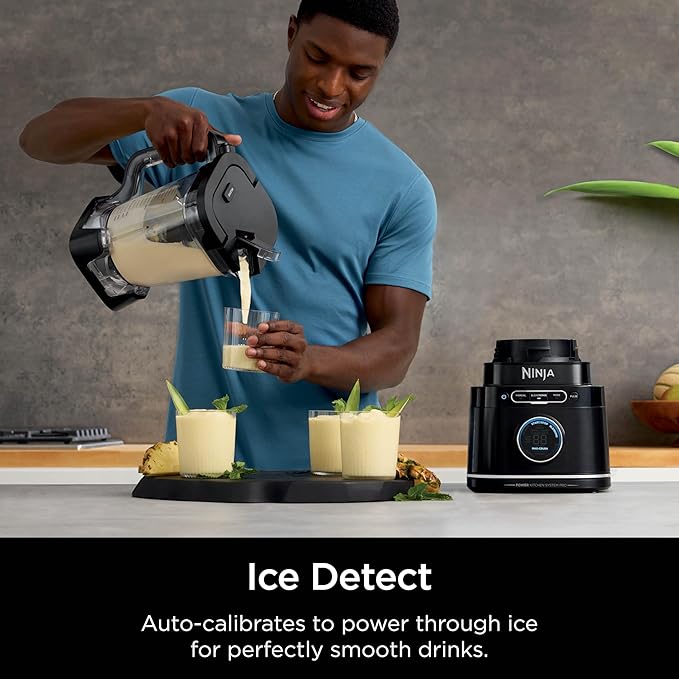 Ninja | All-in-One Blender and Food Processor | Best for Smoothies, Cookie Dough, Salsas, Cole Slaw and More | BlendSense Intelligence for Perfectly Smooth Results | 1800 Watt | Black | TB401