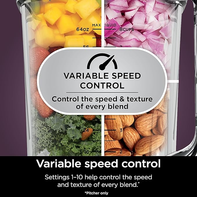Ninja | All-in-One Blender and Food Processor | Best for Smoothies, Cookie Dough, Salsas, Cole Slaw and More | BlendSense Intelligence for Perfectly Smooth Results | 1800 Watt | Black | TB401