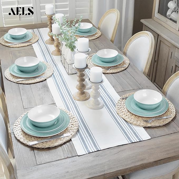 AELS Melamine Dinnerware Set of 18 Pcs, Dinner Dishes Set for Indoor and Outdoor Use, Melamine Plates and Bowls Set for 6, Dishwasher Safe, Lightweight Unbreakable, BPA Free, Green
