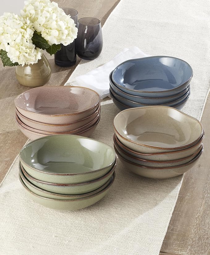 Oneida 899211 Organic Shades Sage Green Pasta Bowls, Set Of 4, Service For 4