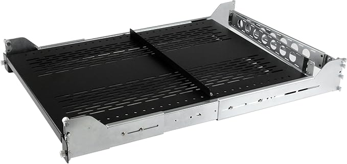 StarTech.com 2U Vented Sliding Rack Shelf w/ Cable Management Arm & Adjustable Mounting Depth - 110lbs / 50kg - 24in Deep