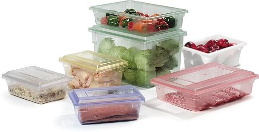 Carlisle FoodService Products 10617C05 StorPlus Color-Coded Food Box Storage Container Lid Only, 18" x 12", Red (Pack of 6)