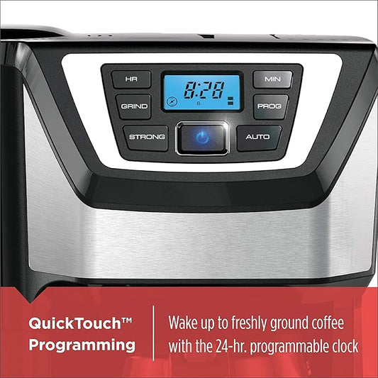 Black and Decker BLACK+DECKER 12-Cup Mill and Brew Coffeemaker, Black, CM5000B
