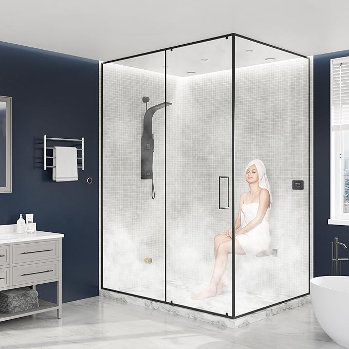 SteamSpa Executive 7.5 KW QuickStart ACU-Steam Bath Generator Package with Built-in Auto Drain and Install Kit Polished Gold, Steam Generator Kit with Dual Control Panel Steamhead 240V, (EXT750GD-A)