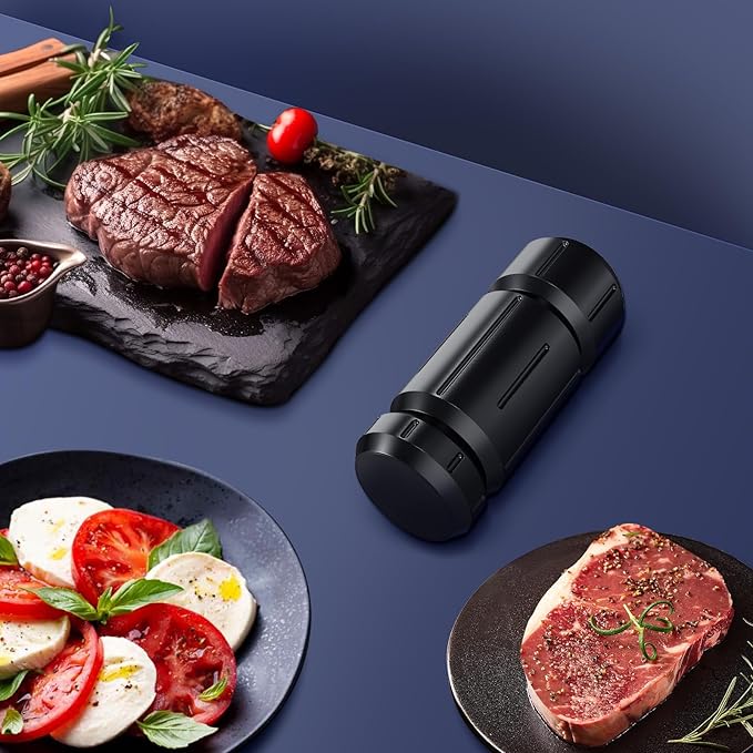 WhiteRhino Pepper Grinder Mill,Heavy Duty High Output Aluminum Pepper Grinder Refillable,Spice Salt Grinder with Bottom Magnet Design,Stainless Steel Burrs&Adjustable Coarseness Gift Set