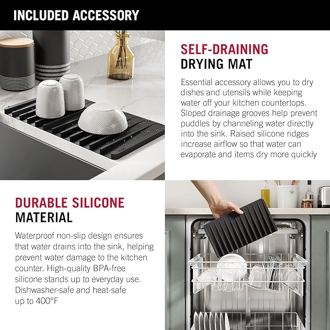 DELTA FAUCET Rivet 27-Inch Workstation Kitchen Sink Undermount 16 Gauge Stainless Steel Single Bowl with WorkFlow Ledge and Chef’s Kit of 6 Accessories, 95B931-27S-SS