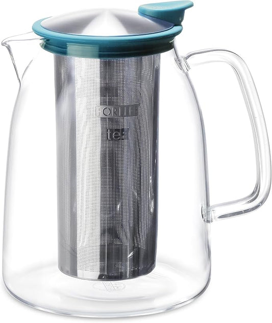 FORLIFE Mist Iced Tea Jug with Basket Infuser, 68-Ounce, Turquoise